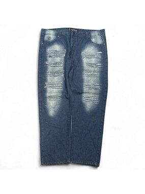 Y2K Southpole Faded Distressed Patched Baggy Jeans